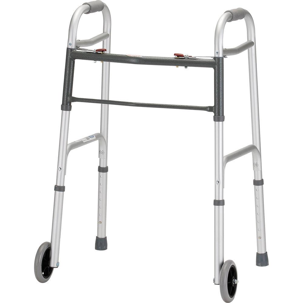 Standard Two Button Folding Walker With 5