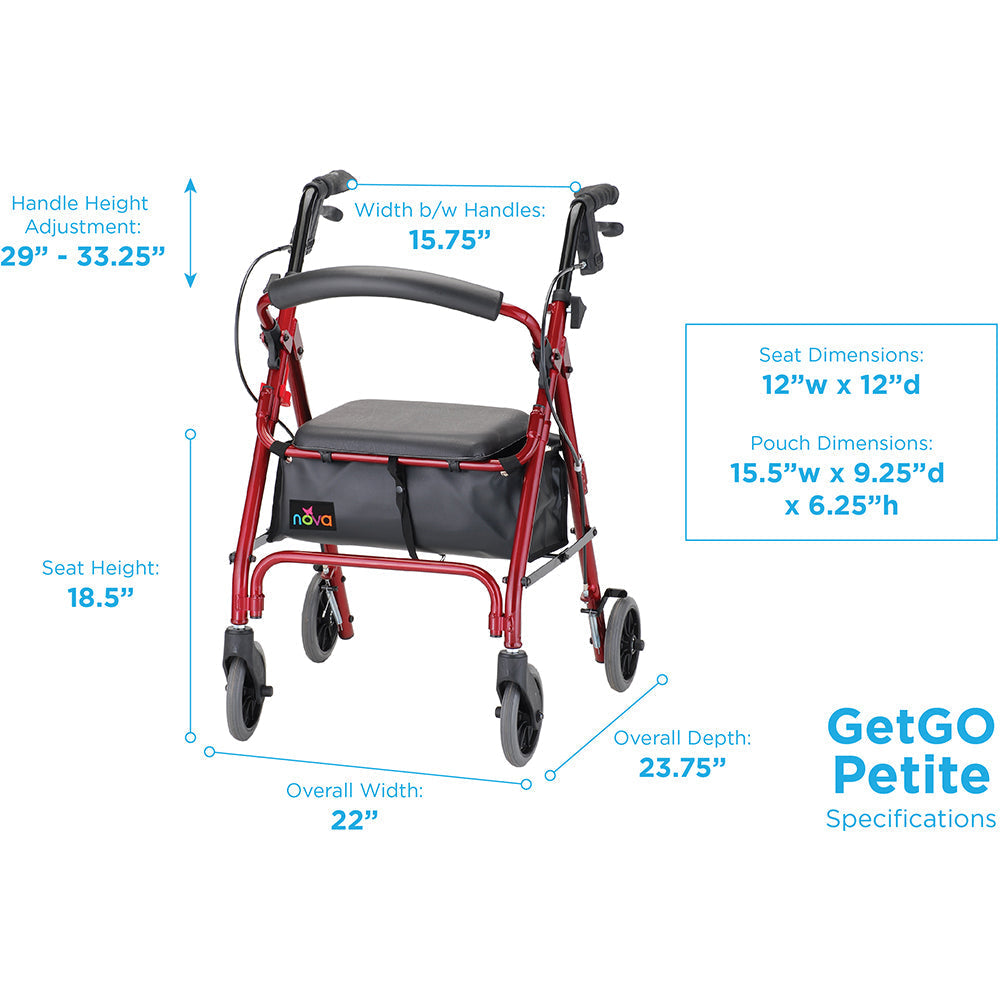 Nova GetGO Petite Narrow Rollator 4208C