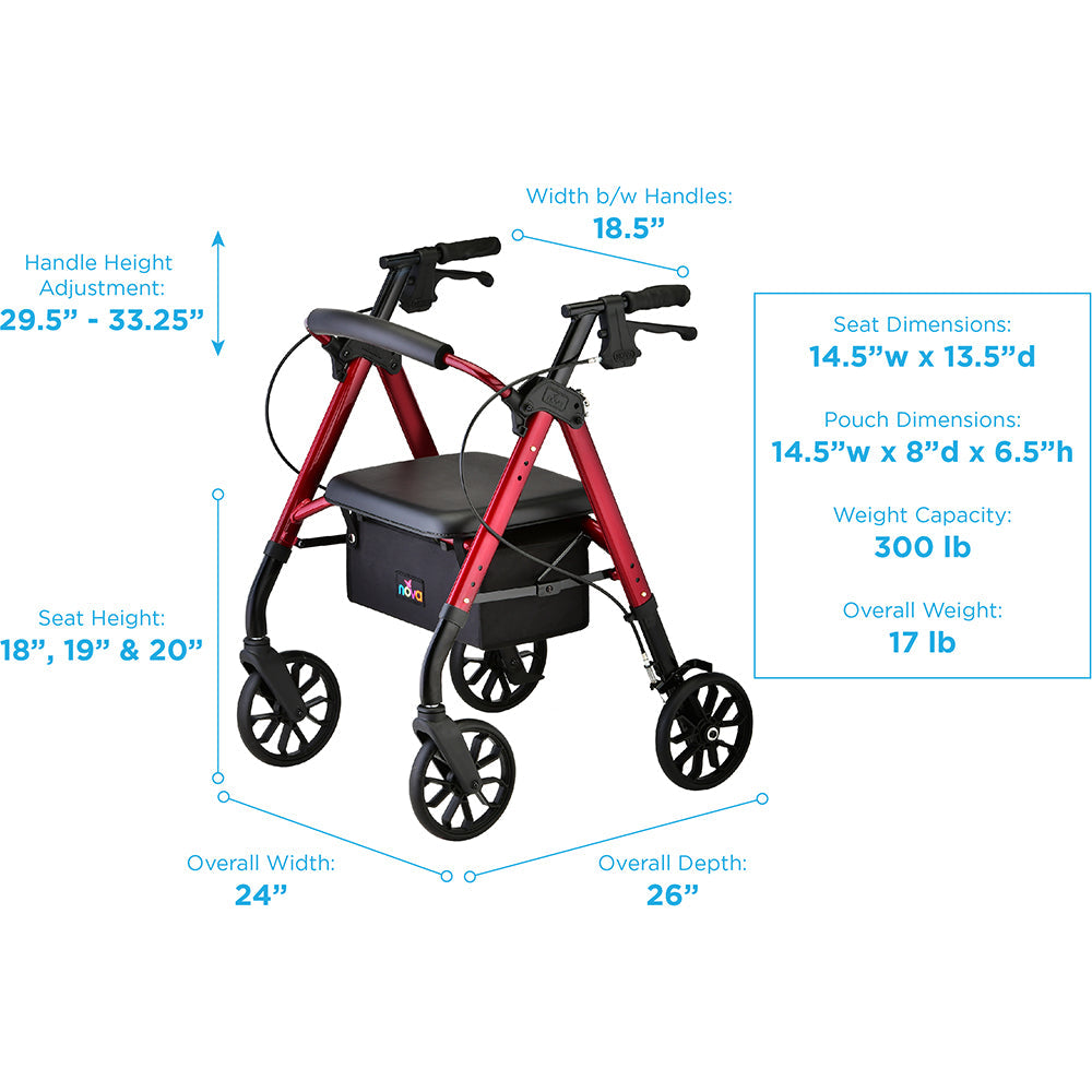 Nova Star 8 Petite Rollator Walker 4278