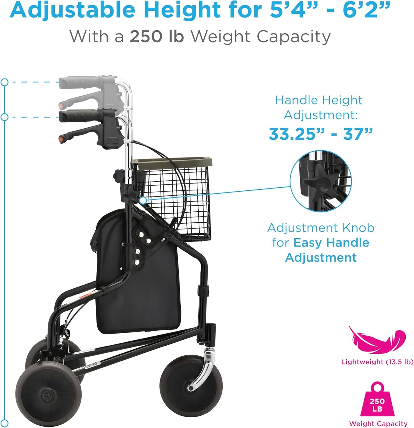 Nova Traveler 3 Wheel Rolling Walker 4900