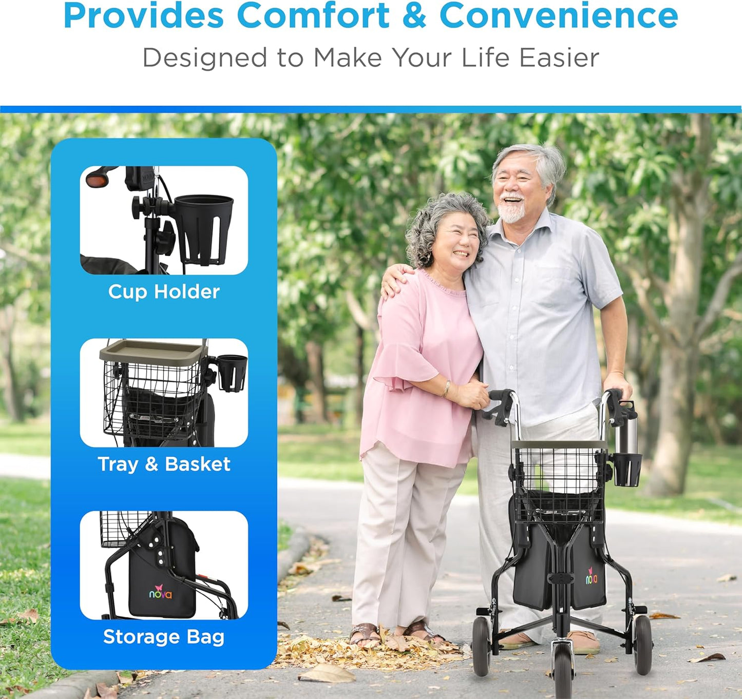 Nova Traveler 3 Wheel Rolling Walker 4900