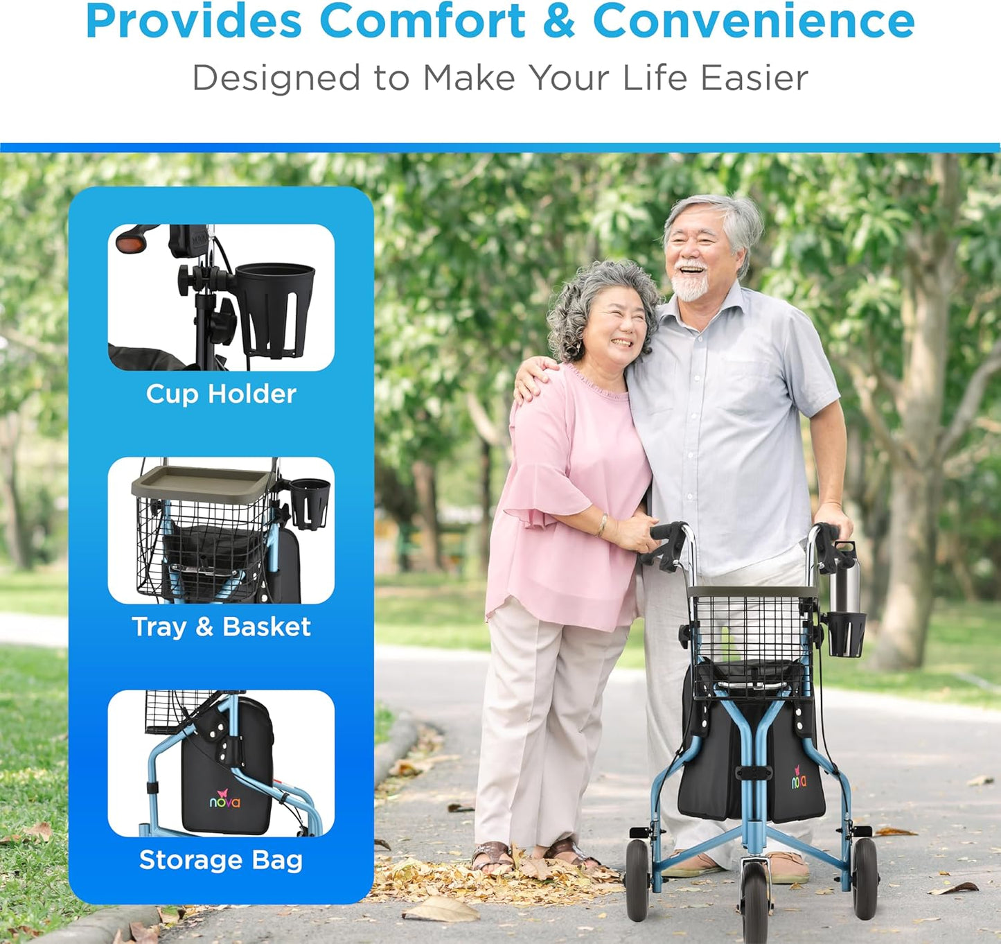 Nova Traveler 3 Wheel Rolling Walker 4900