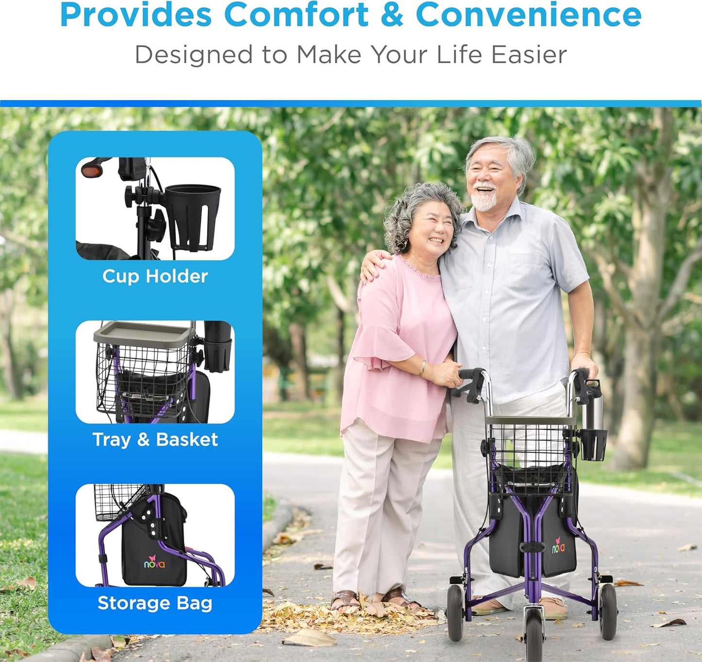 Nova Traveler 3 Wheel Rolling Walker 4900