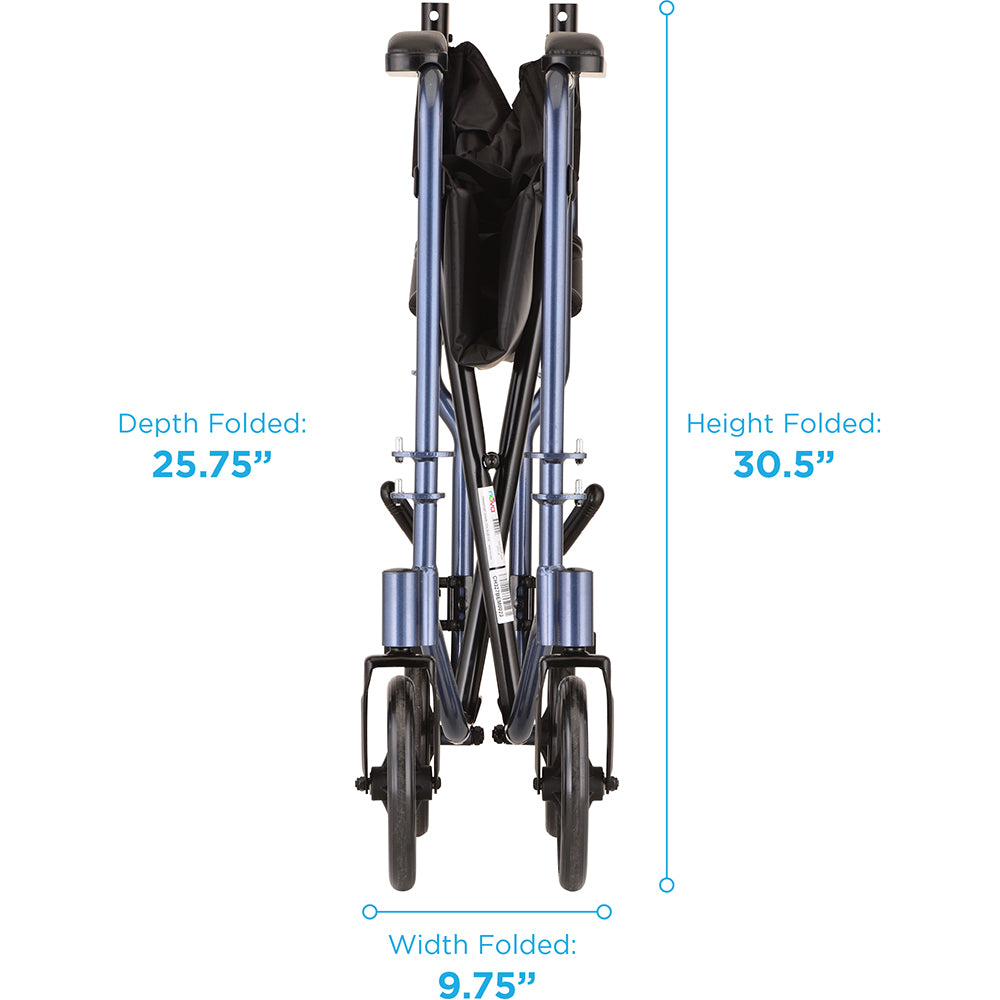 Transport Chair - 17" with Swing Away Footrests Blue - 327B