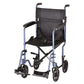 Lightweight Transport Chair - 19" with Swing Away Footrest Blue 329B