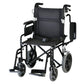 Lightweight Transport Chair with 12" Rear Wheels, Hand Breaks, Removeable Arms - 19" with Swing Away Foot - 352