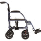 Lightweight Transport Chair with Removable Wheels - 19" with Swing Away Footrests Blue 377B-R