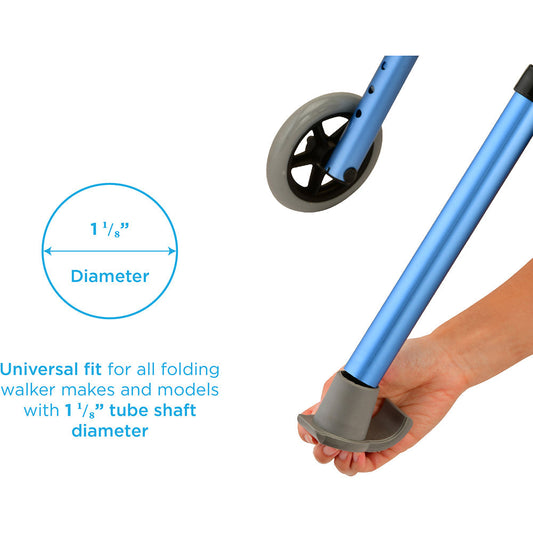 Walker Glide Skis For 1 1/8" Gray - 40027GR