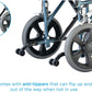 Heavy Duty Transport Chair with 12" Wheels, Hand Brakes, Removable Arms - 22" Extra Wide with Swing Away Blue 332B